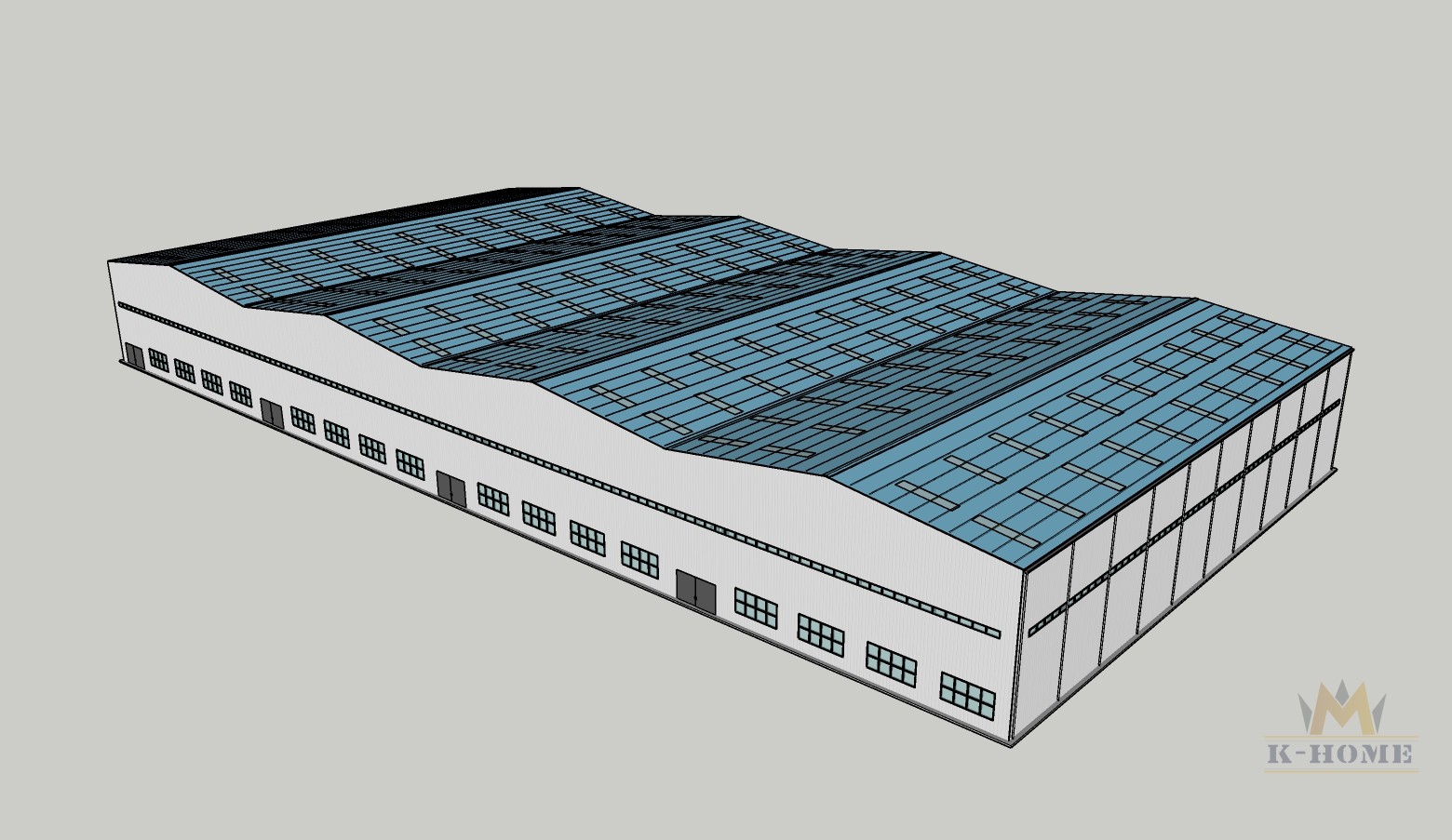 120x60x12 Indoor Soccer Stadium With 4 Courts（7200㎡）