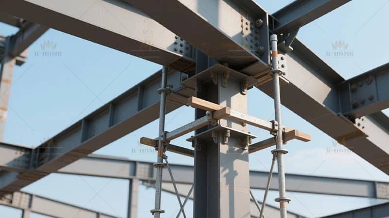 Temporary Support Frames in Installing Steel Building Components