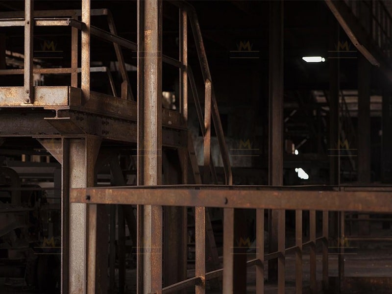 Workshop with Unpainted Steel Structure