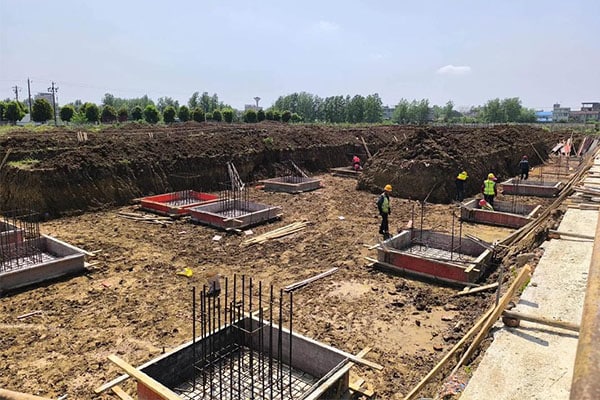 steel building foundation