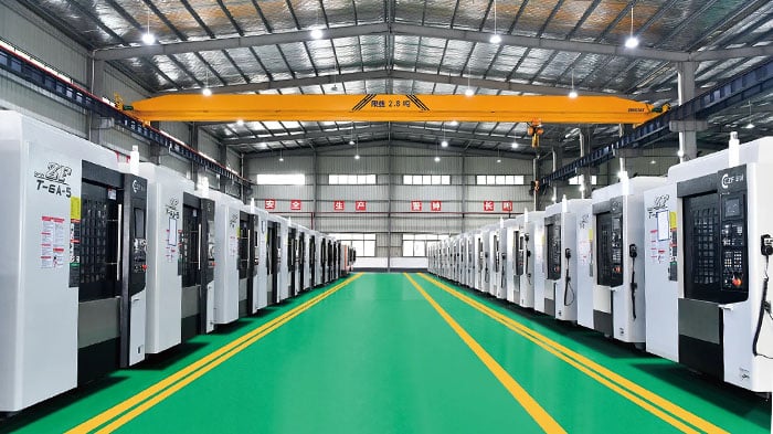 Interior of a Mutil span steel CNC plant