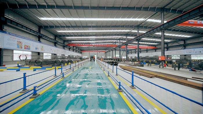 Spacious Interior of a Custom Steel Manufacturing Plant