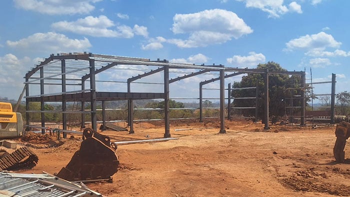 prefabricated steel warehouse with office in Mozambique