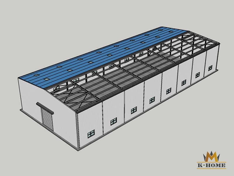 Structure design of 20x50 prefabricated steel warehouse